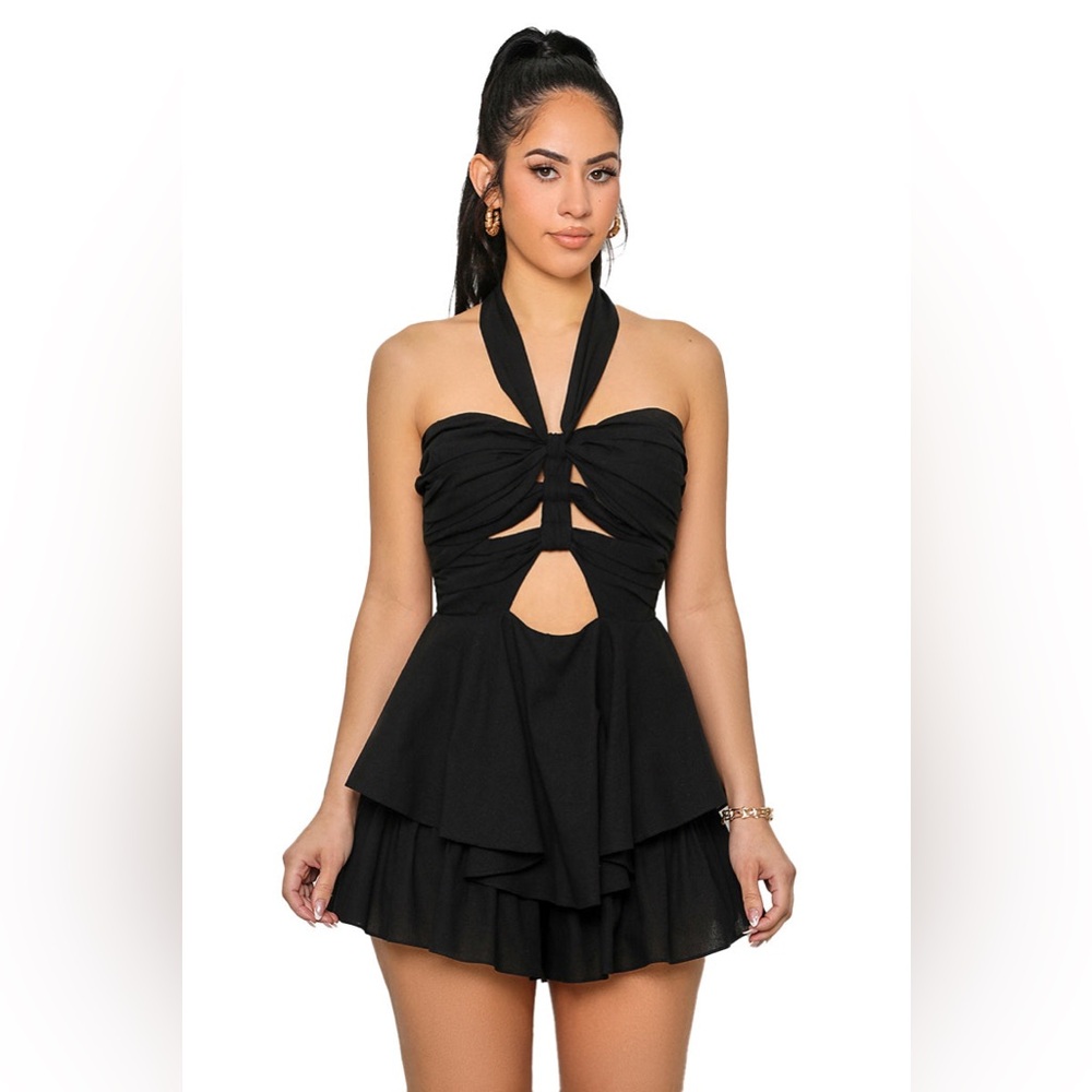 Elegant Black Halter romper